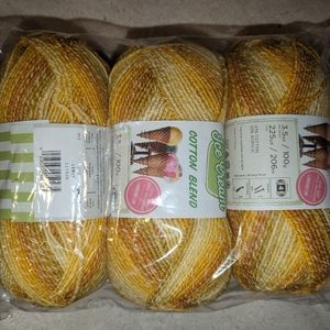 Lion Brand Yarns discontinued Ice Cream Cotton Blend - Lemon